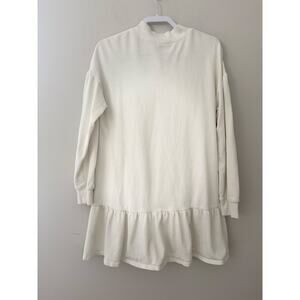 Z SUPPLY Dress Cream‎ Dress Henley Cream Drop Waist Ruffled Comfy Casual Size M